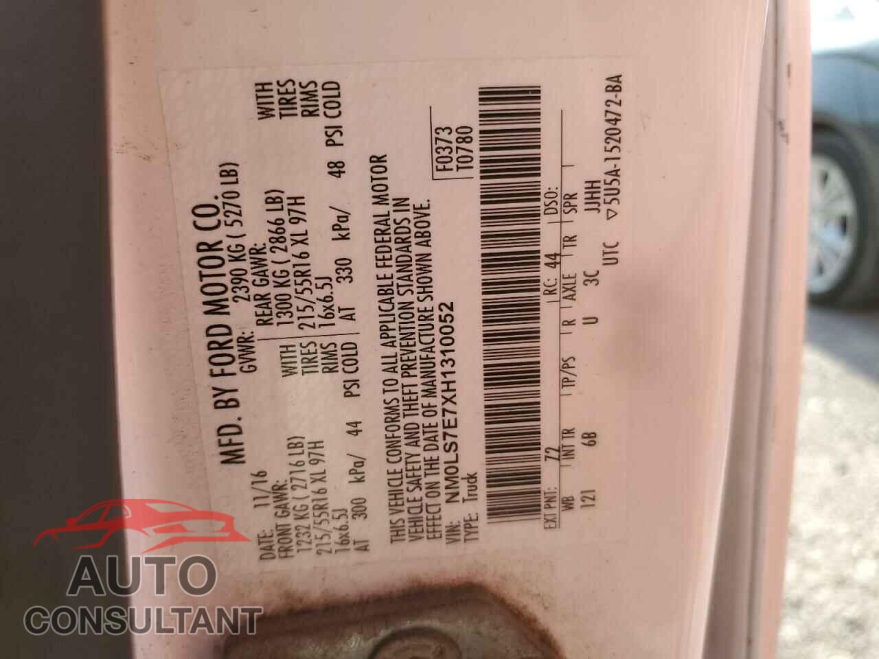 FORD TRANSIT 2017 - NM0LS7E7XH1310052