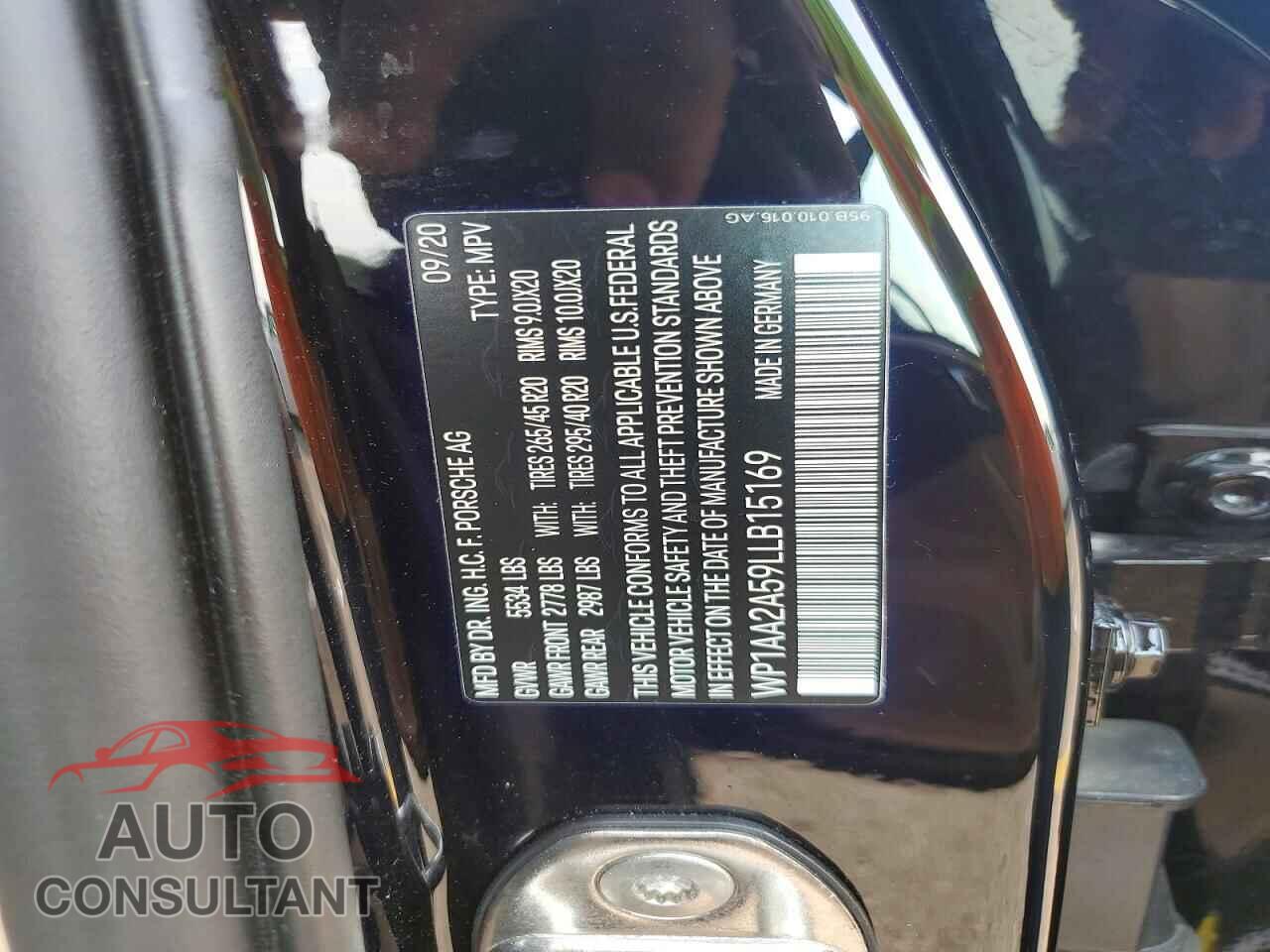 PORSCHE MACAN 2020 - WP1AA2A59LLB15169
