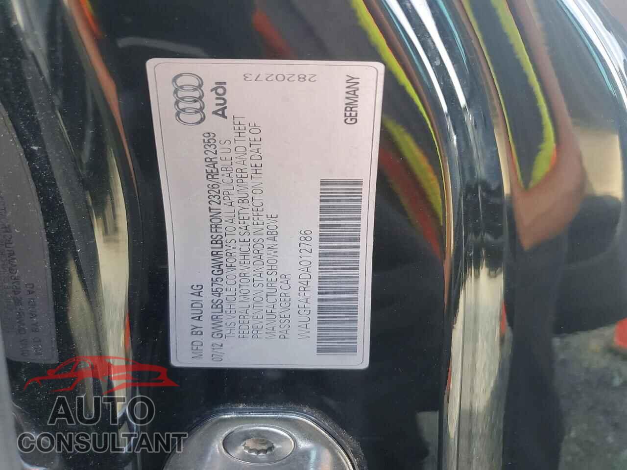 AUDI A5 2013 - WAUGFAFR4DA012786