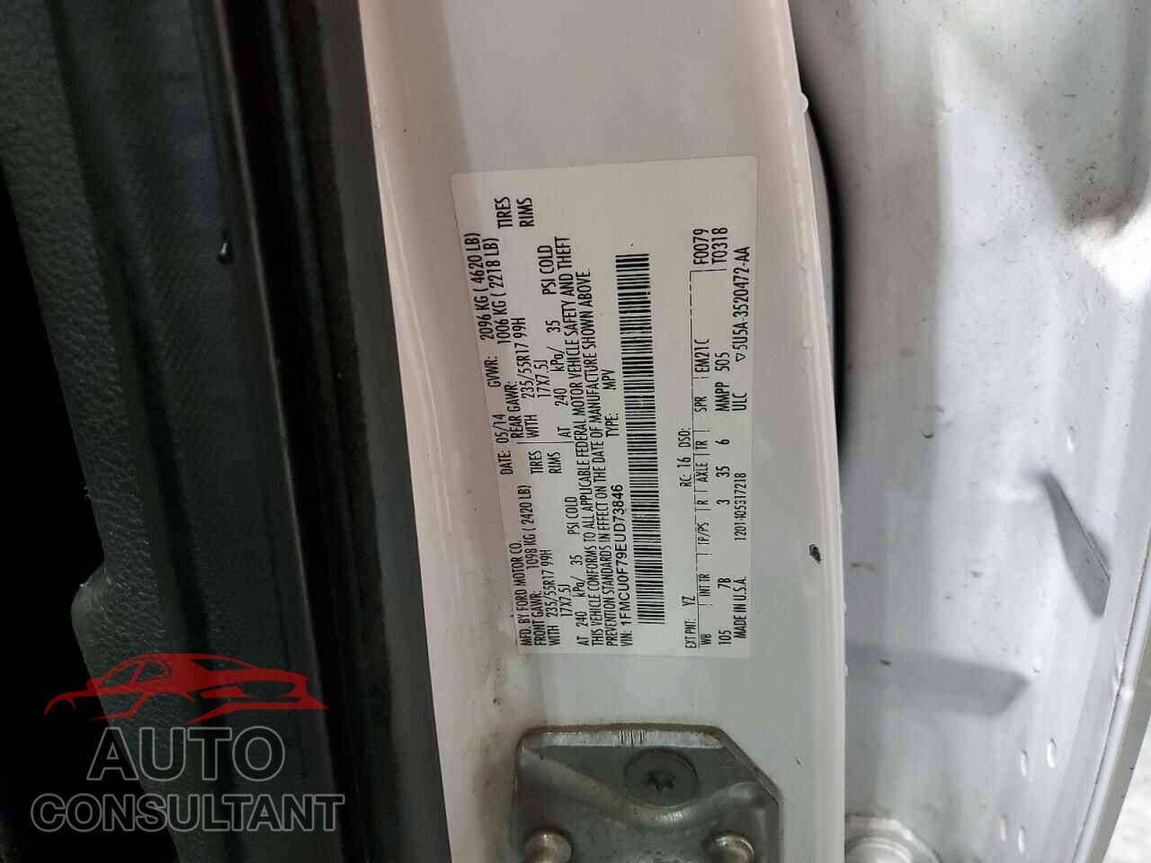 FORD ESCAPE 2014 - 1FMCU0F79EUD73846
