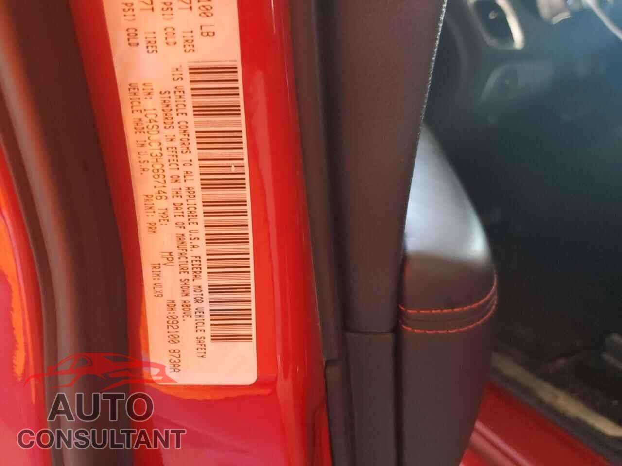 DODGE DURANGO 2017 - 1C4SDJCT3HC667146