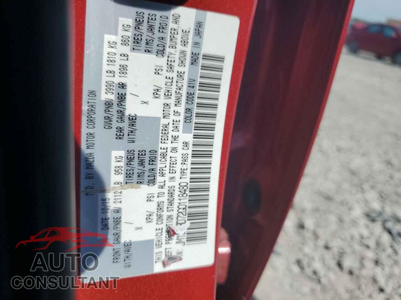 MAZDA CX-3 2016 - JM1DKBD72G0118480