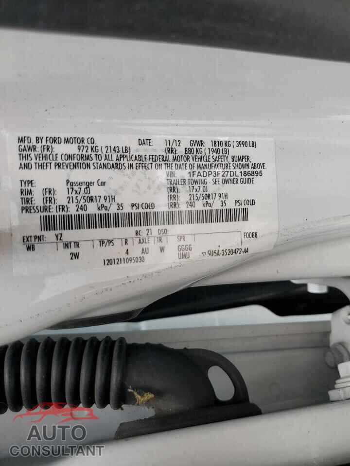 FORD FOCUS 2013 - 1FADP3F27DL186895