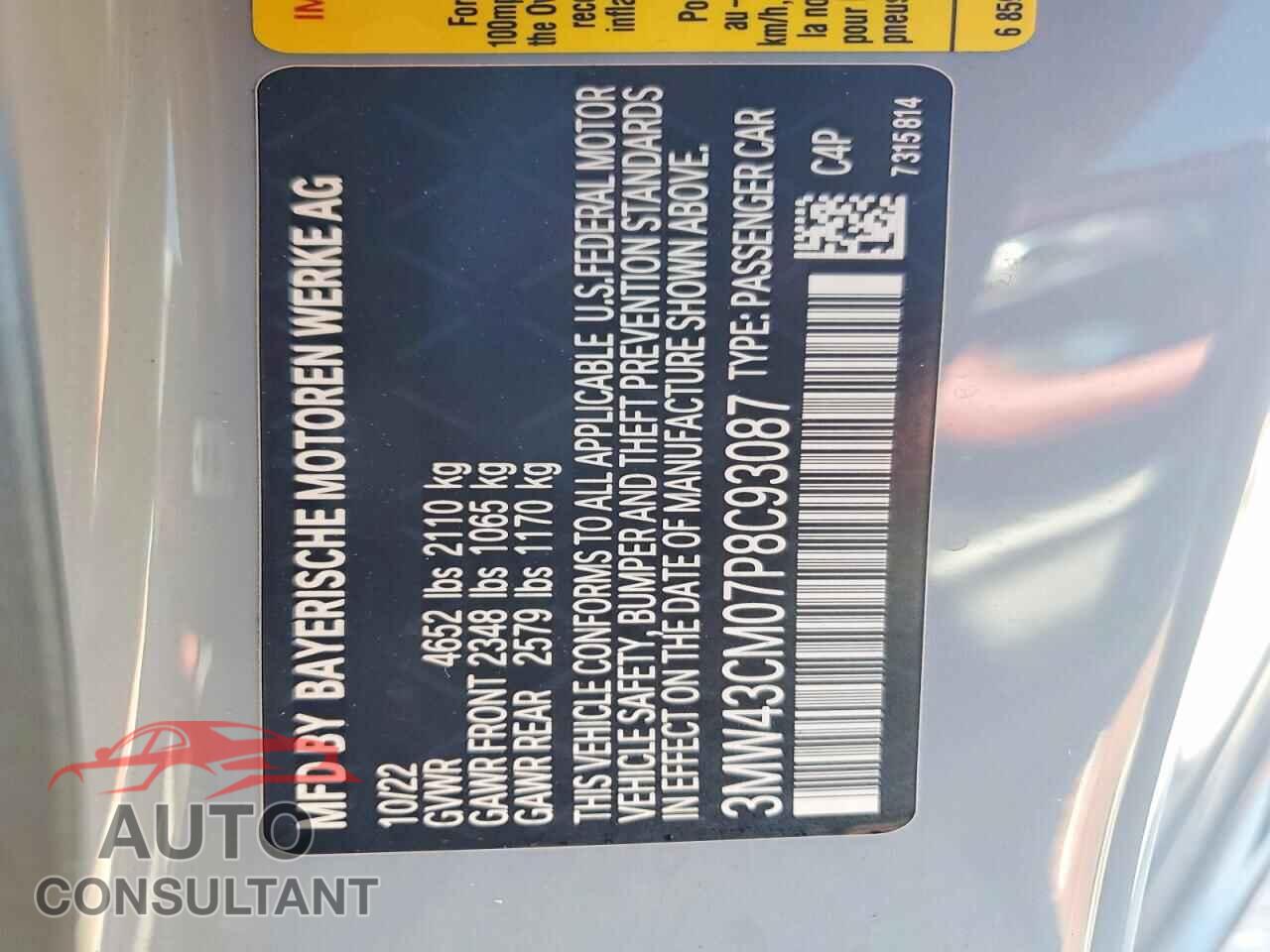 BMW M2 2023 - 3MW43CM07P8C93087