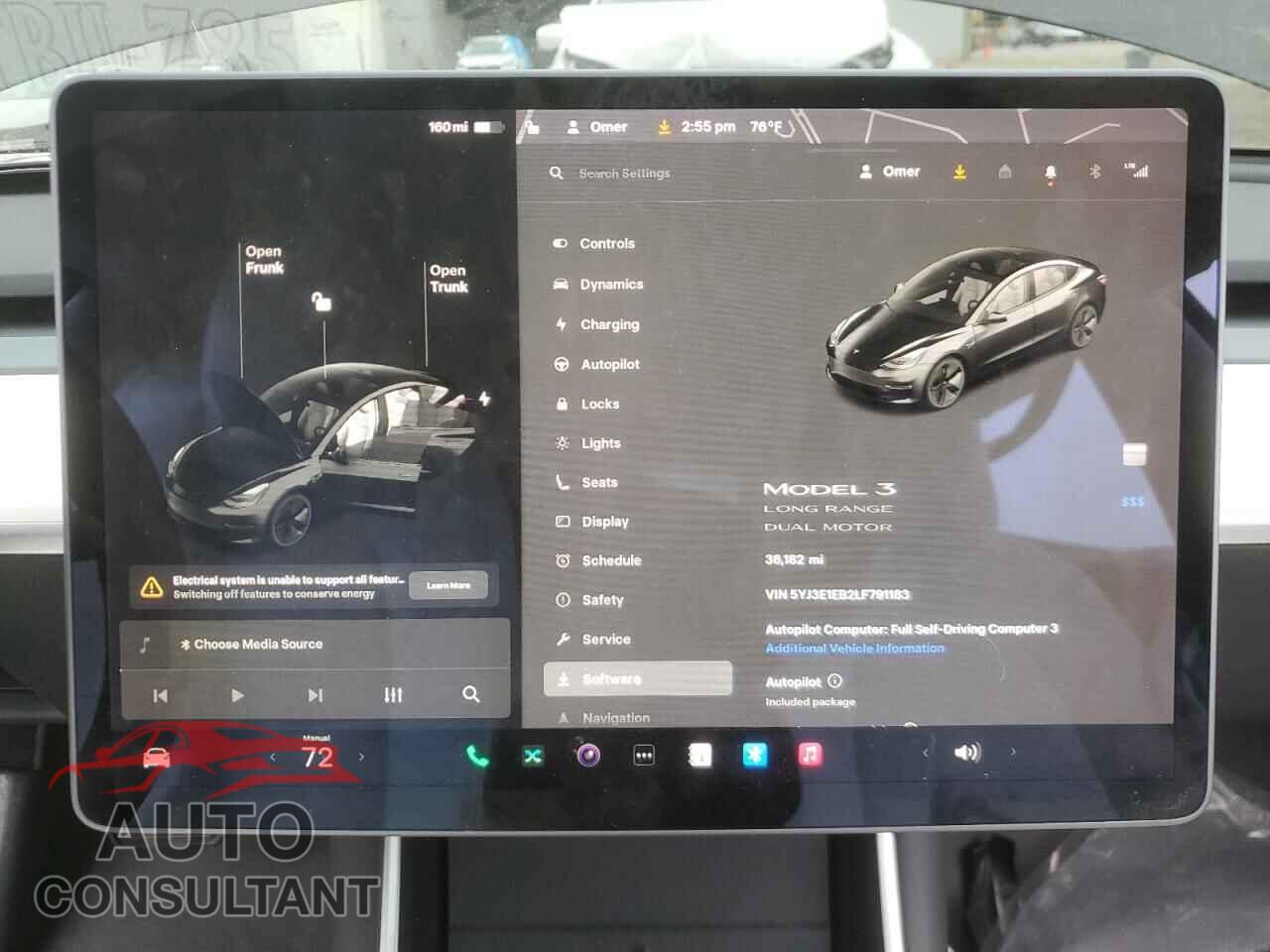 TESLA MODEL 3 2020 - 5YJ3E1EB2LF791183