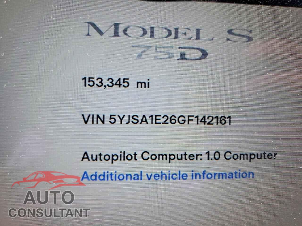 TESLA MODEL S 2016 - 5YJSA1E26GF142161