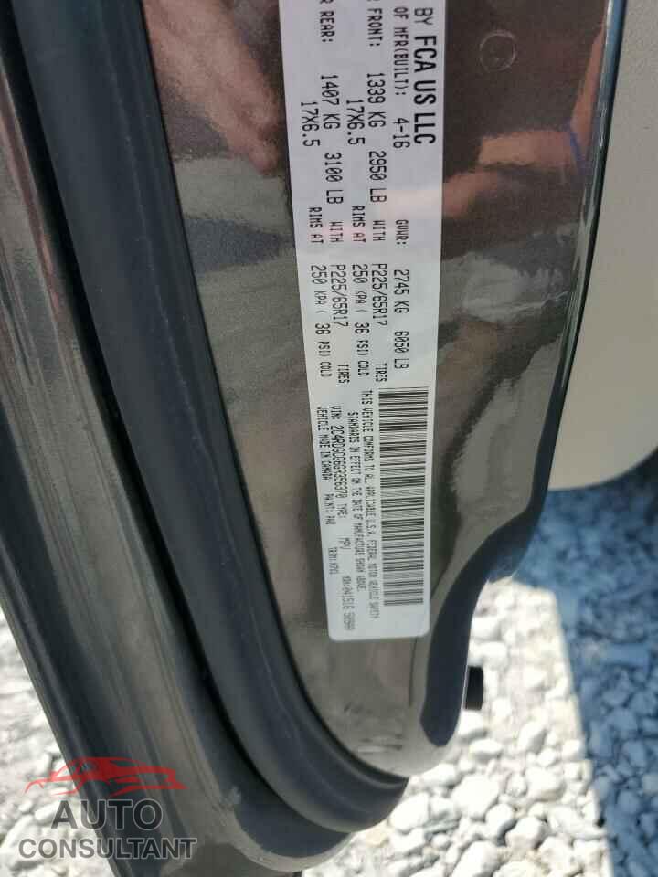 DODGE CARAVAN 2016 - 2C4RDGCG6GR356370