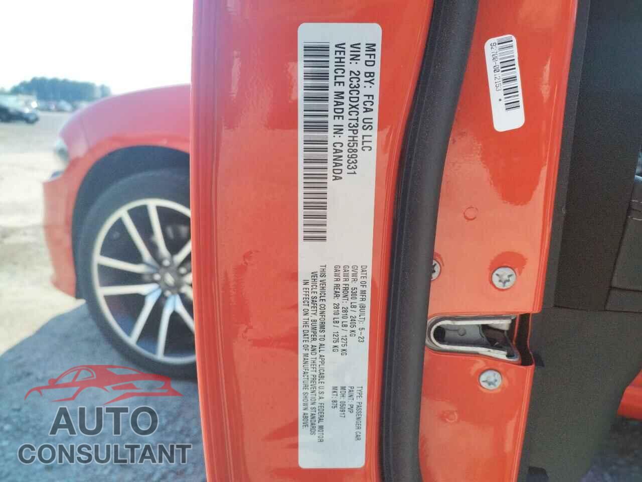 DODGE CHARGER 2023 - 2C3CDXCT3PH589331