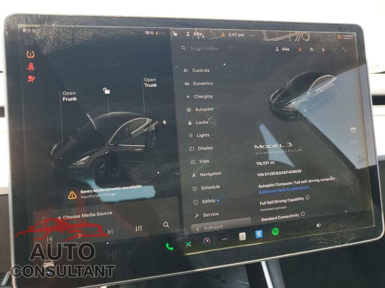 TESLA MODEL 3 2019 - 5YJ3E1EAXKF409939