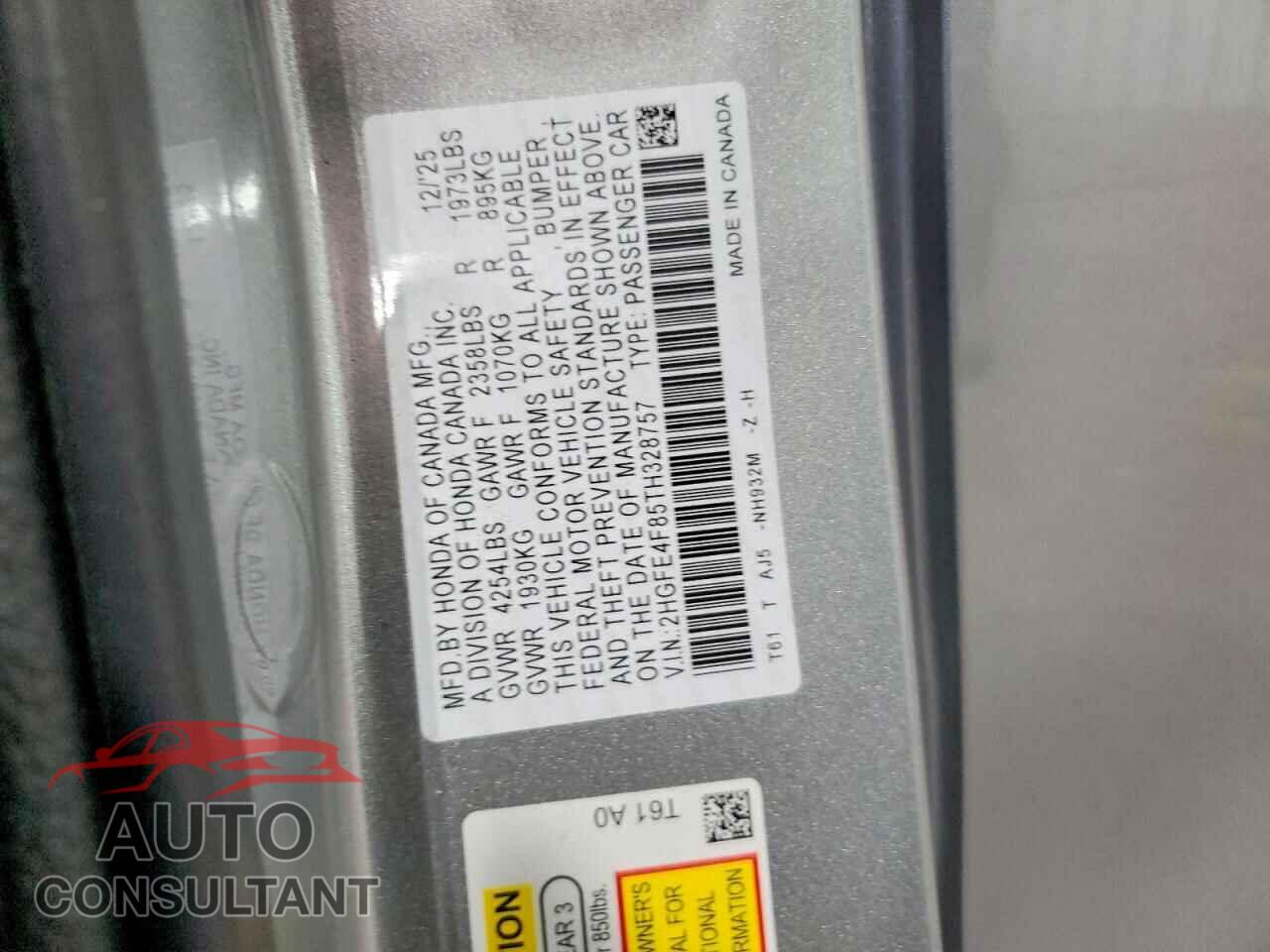 HONDA CIVIC 2026 - 2HGFE4F85TH328757