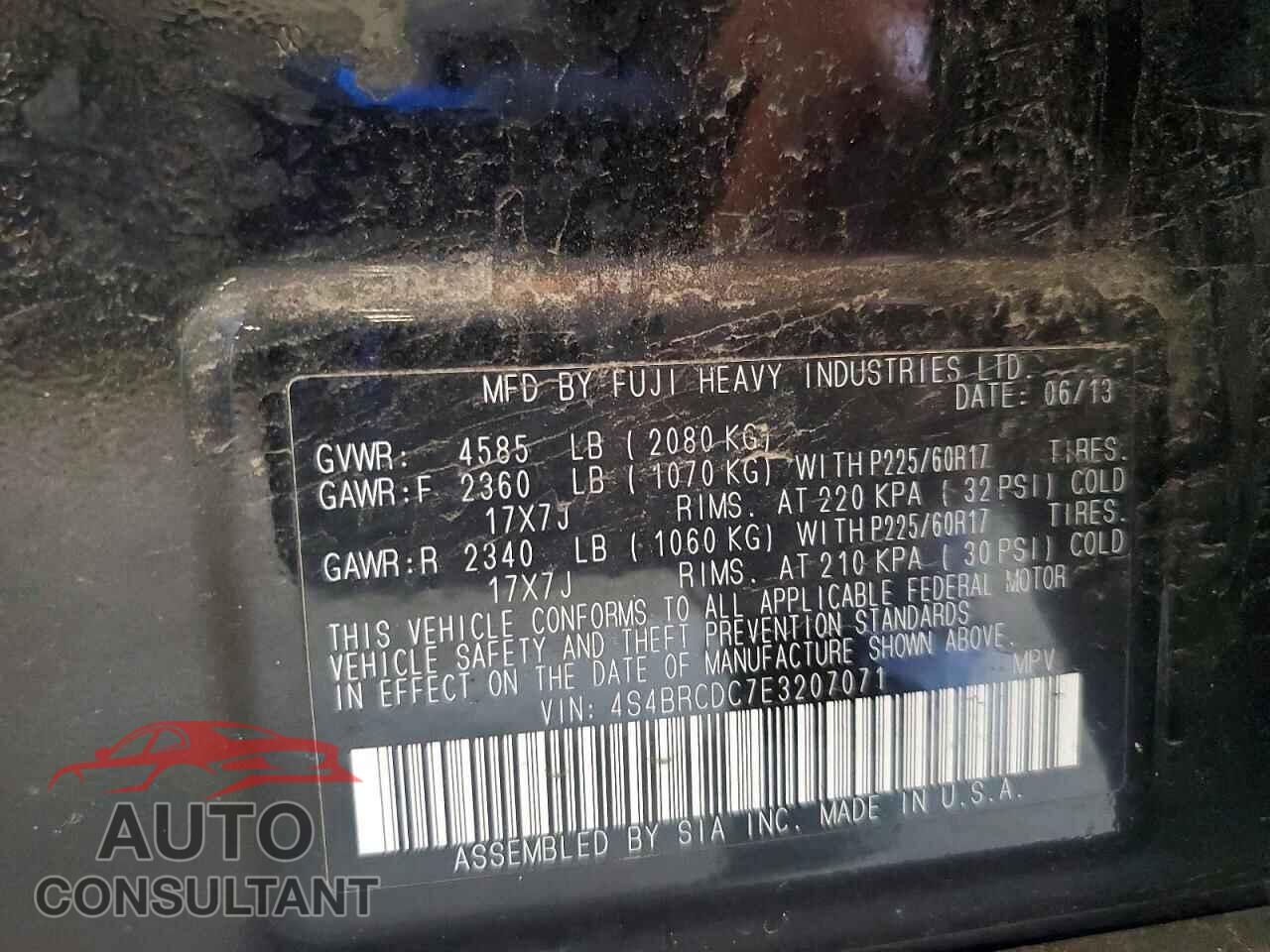 SUBARU OUTBACK 2014 - 4S4BRCDC7E3207071