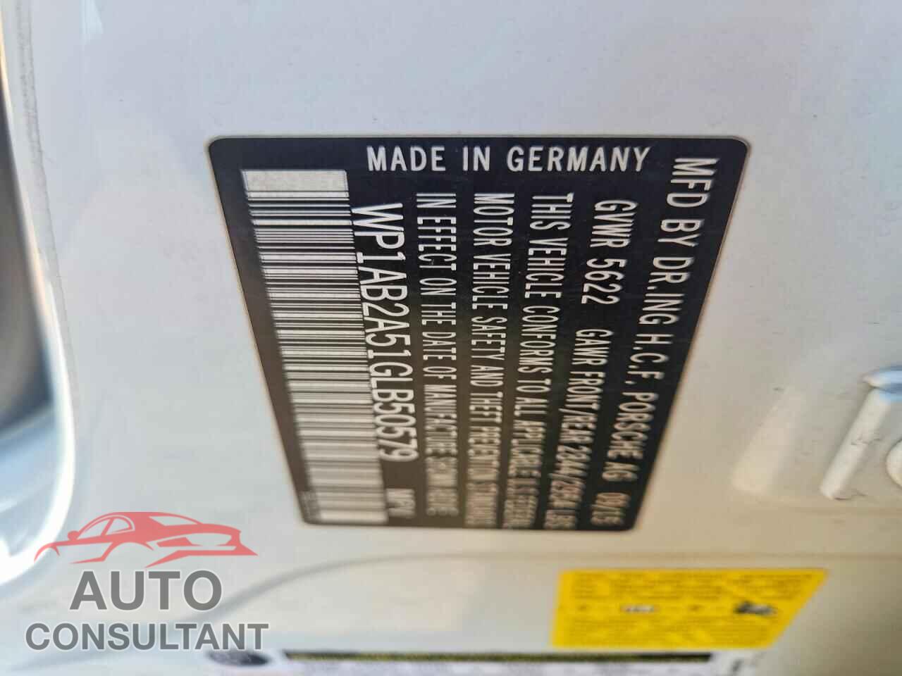 PORSCHE MACAN 2016 - WP1AB2A51GLB50579