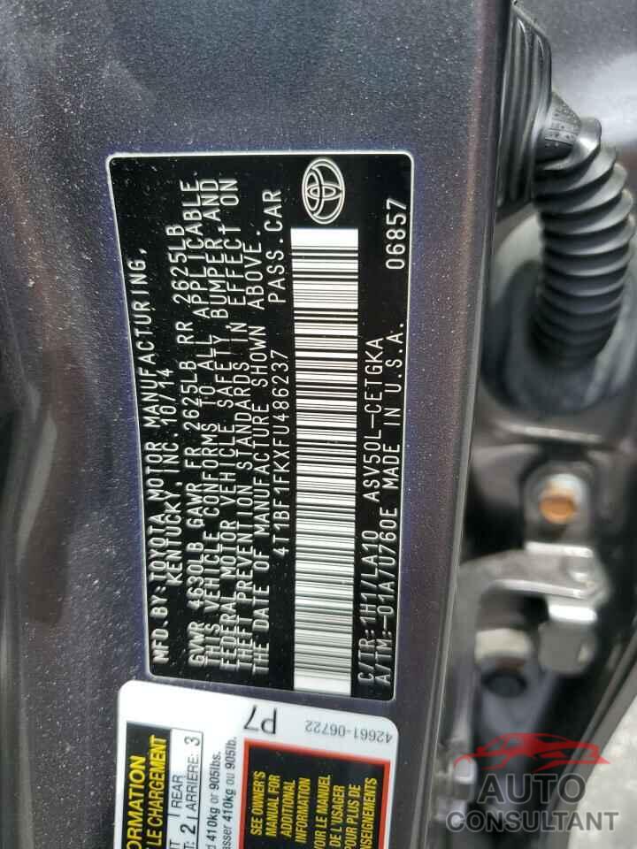 TOYOTA CAMRY 2015 - 4T1BF1FKXFU486237