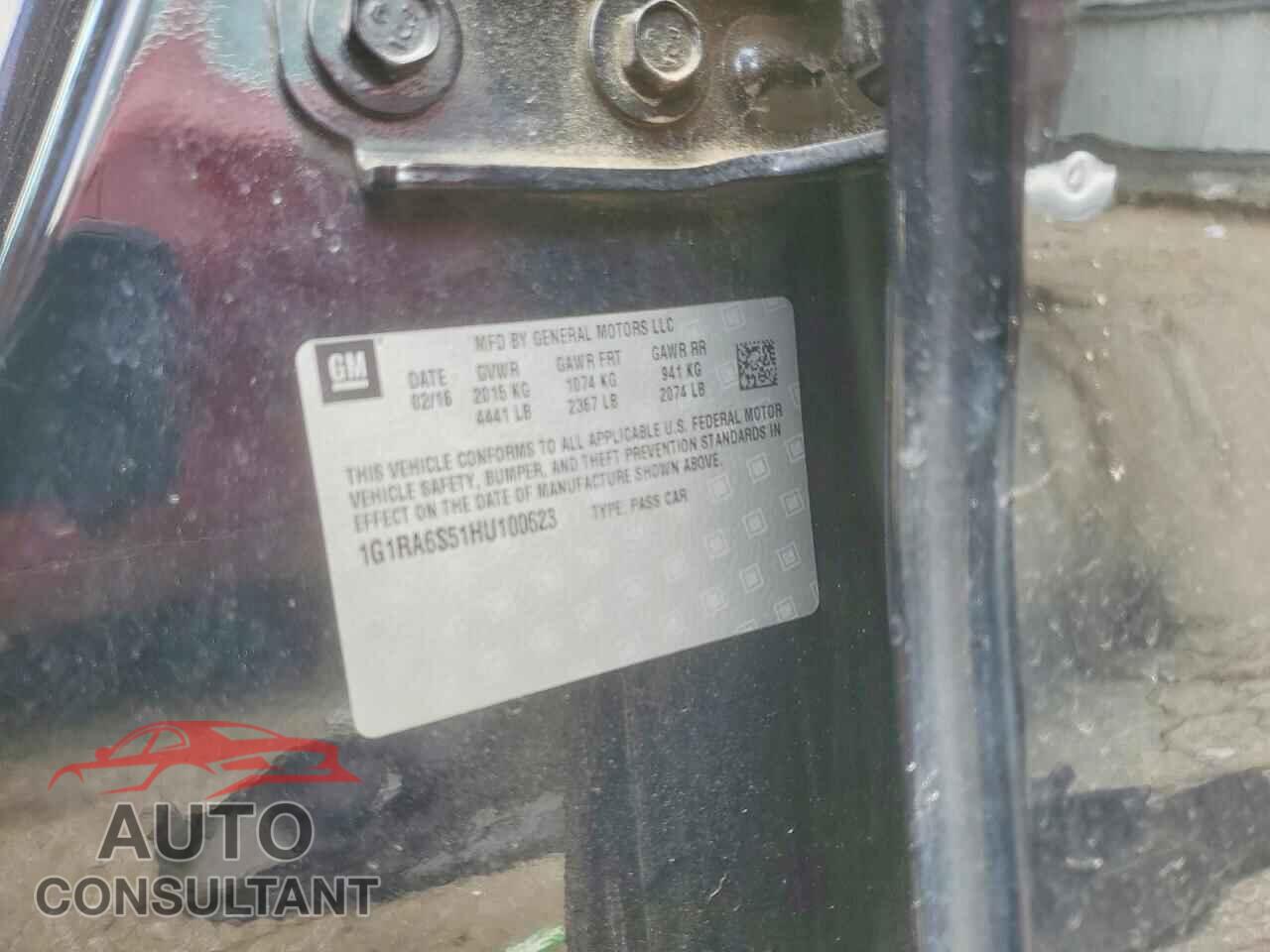 CHEVROLET VOLT 2017 - 1G1RA6S51HU100623