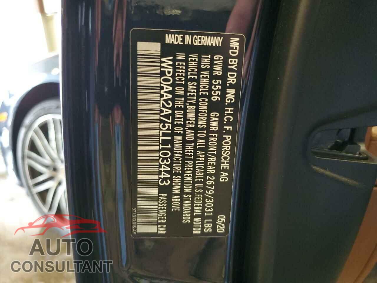 PORSCHE PANAMERA 2020 - WP0AA2A75LL103443