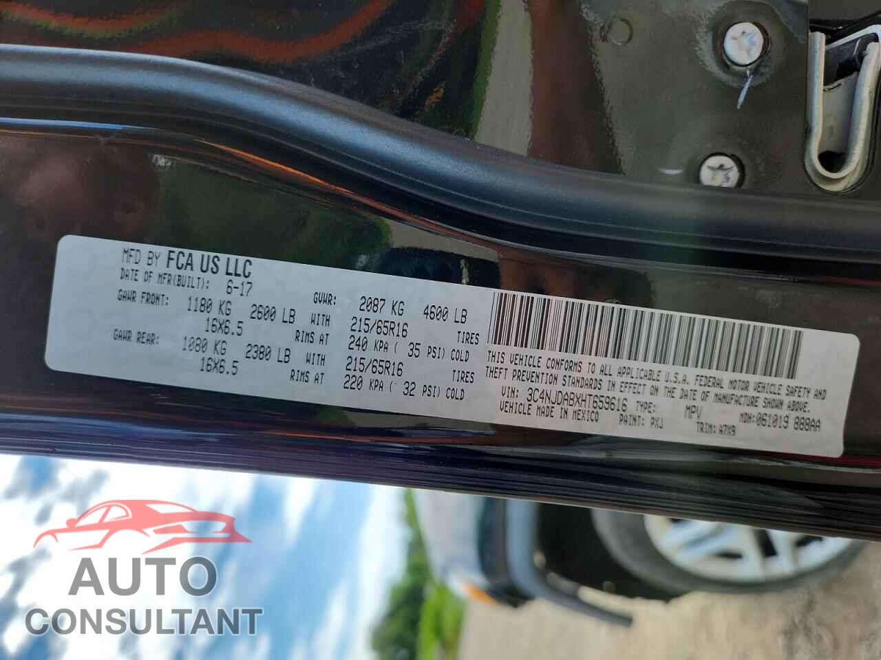 JEEP COMPASS 2017 - 3C4NJDABXHT659616