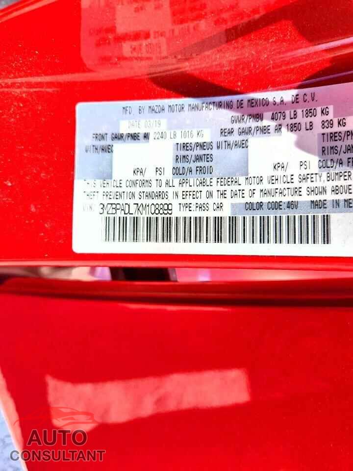 MAZDA 3 2019 - 3MZBPADL7KM108899