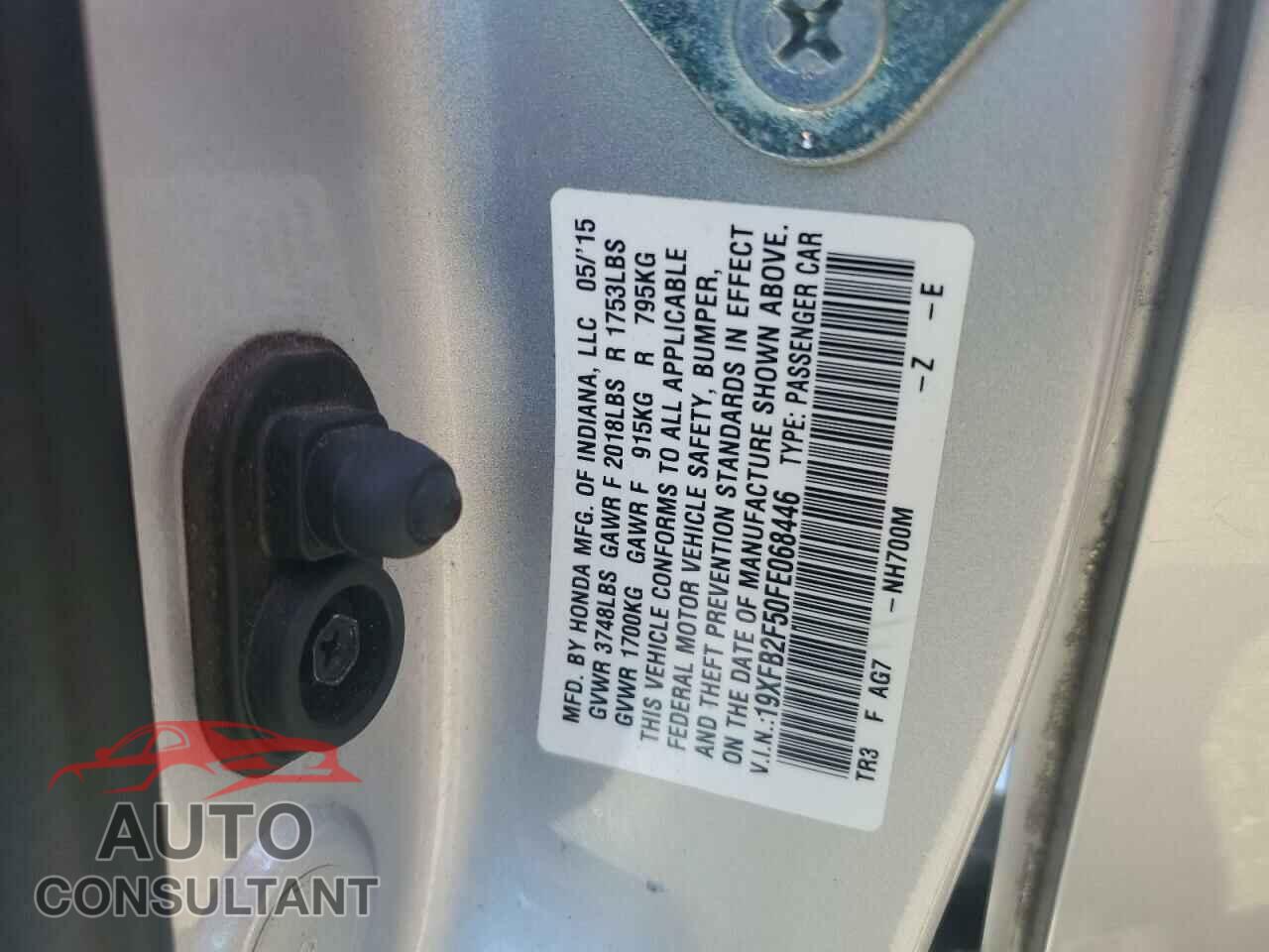 HONDA CIVIC 2015 - 19XFB2F50FE068446