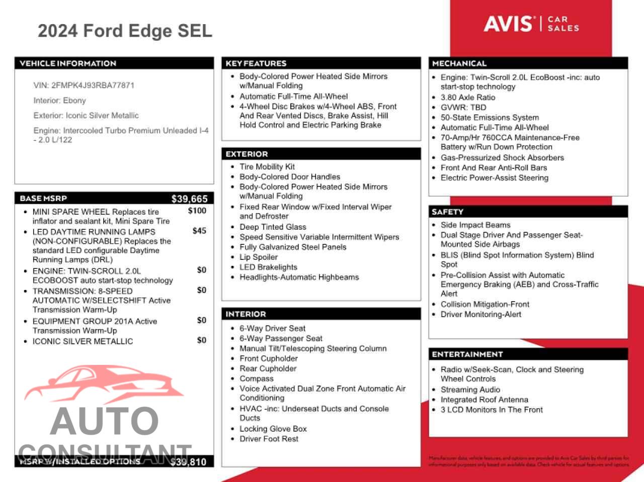 FORD EDGE 2024 - 2FMPK4J93RBA77871