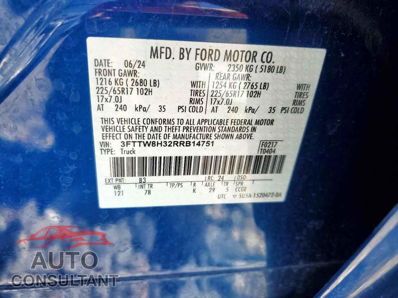 FORD MAVERICK 2024 - 3FTTW8H32RRB14751