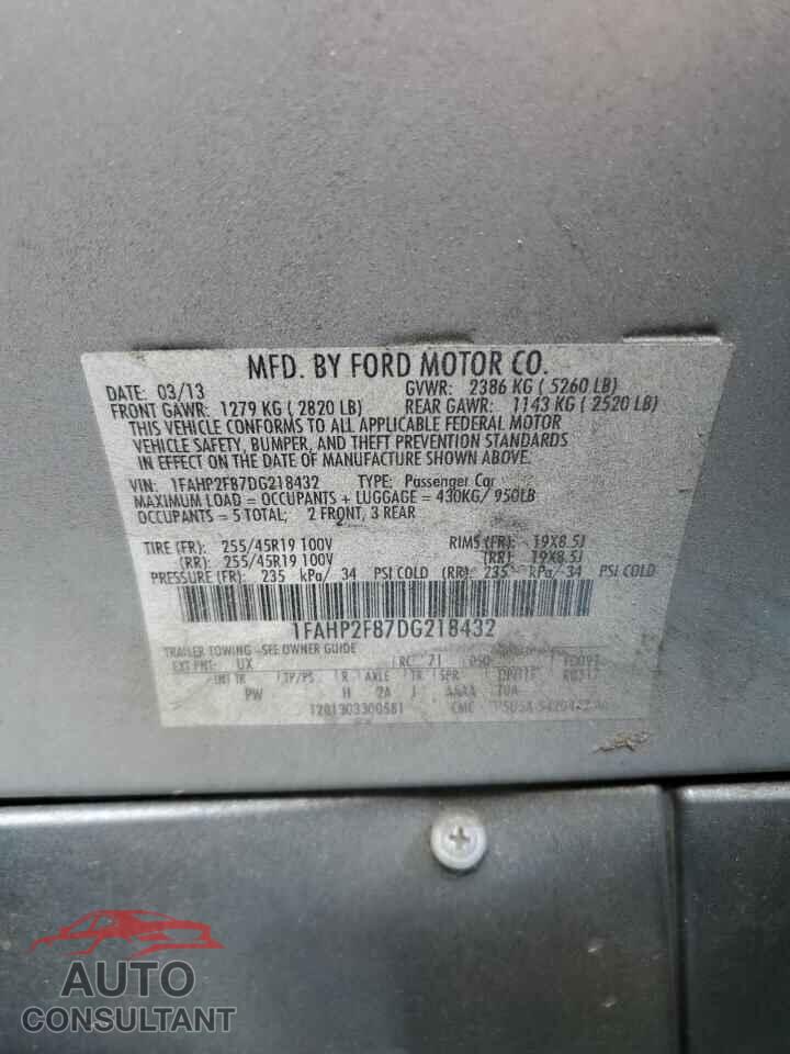 FORD TAURUS 2013 - 1FAHP2F87DG218432