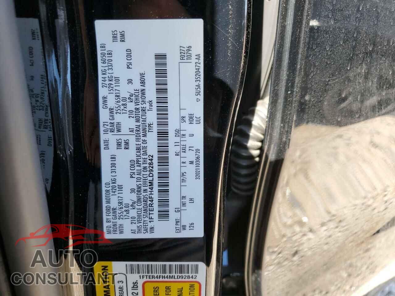 FORD RANGER 2021 - 1FTER4FH4MLD92842