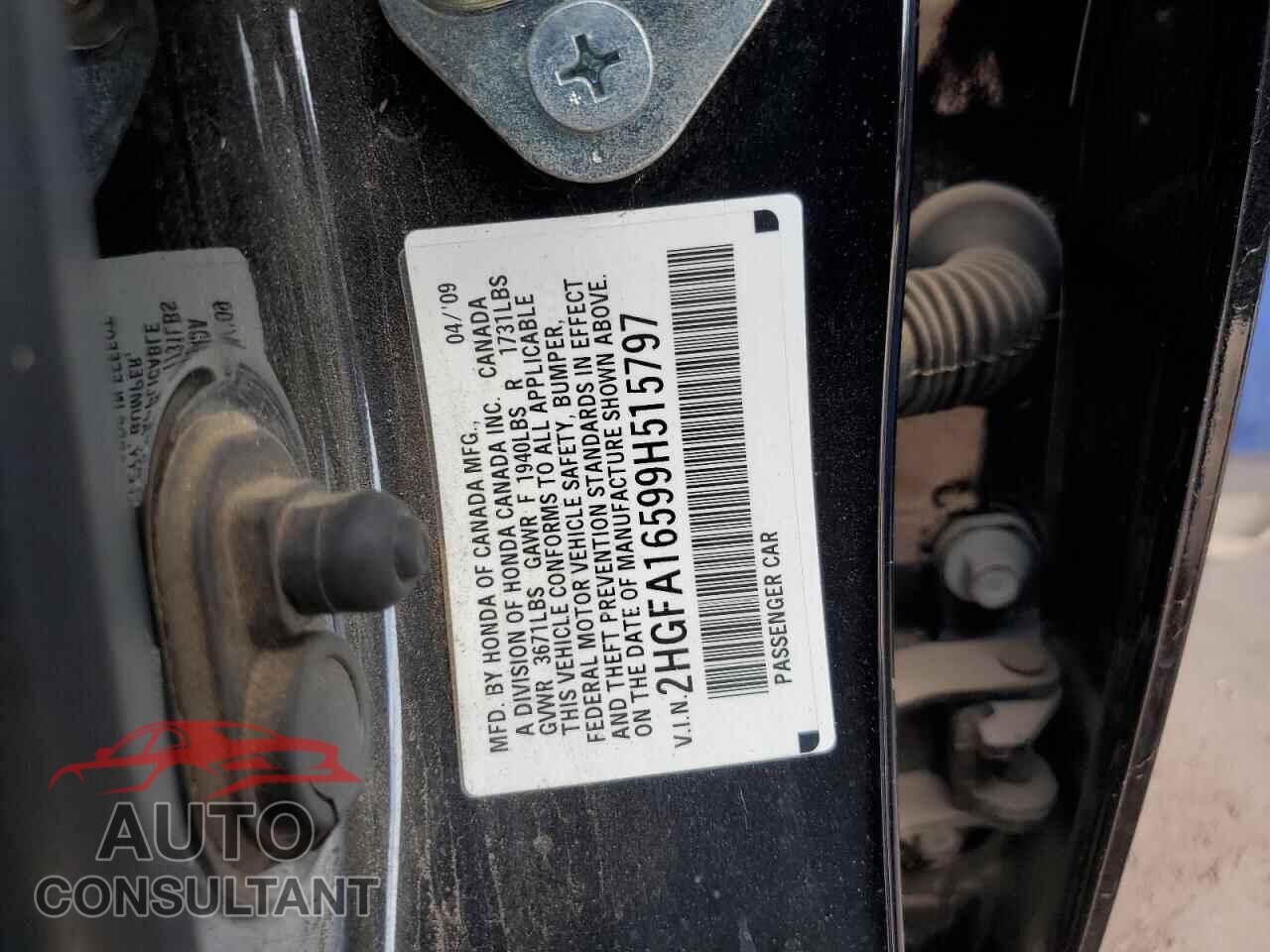 HONDA CIVIC 2009 - 2HGFA16599H515797