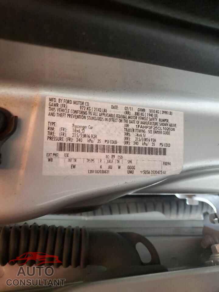 FORD FOCUS 2012 - 1FAHP3F25CL102038