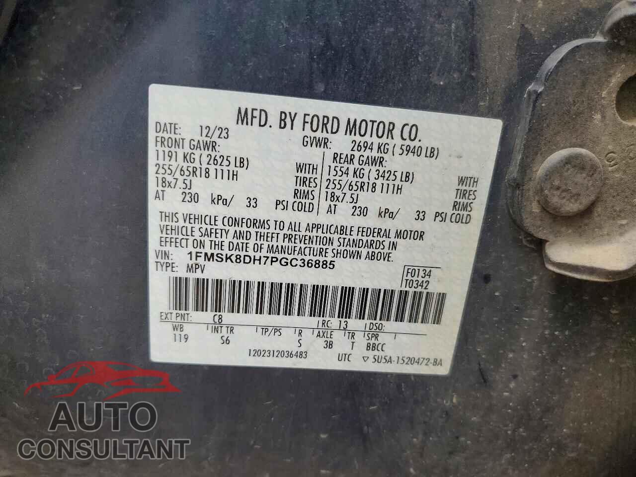 FORD EXPLORER 2023 - 1FMSK8DH7PGC36885