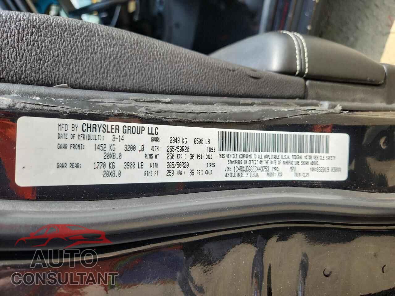 DODGE DURANGO 2014 - 1C4RDJDG6EC443753