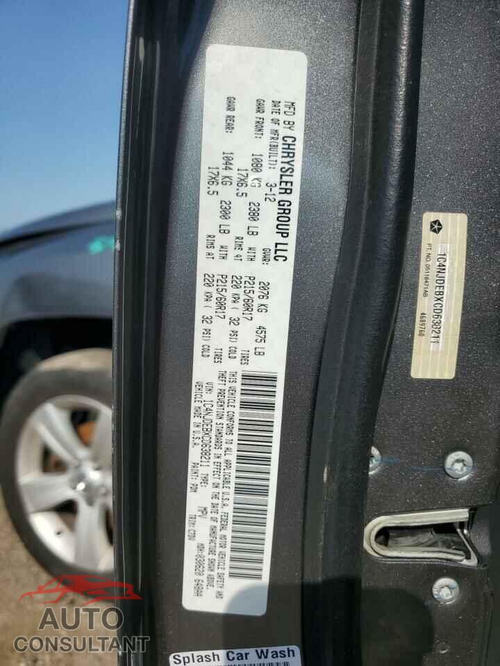 JEEP COMPASS 2012 - 1C4NJDEBXCD638211