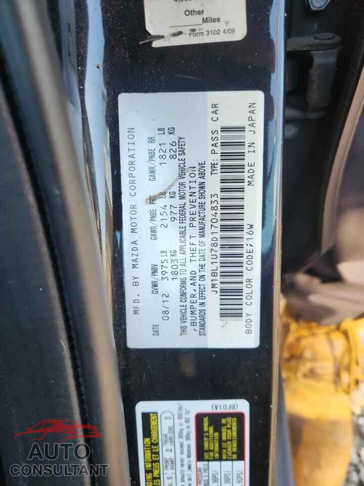MAZDA 3 2013 - JM1BL1U78D1704833