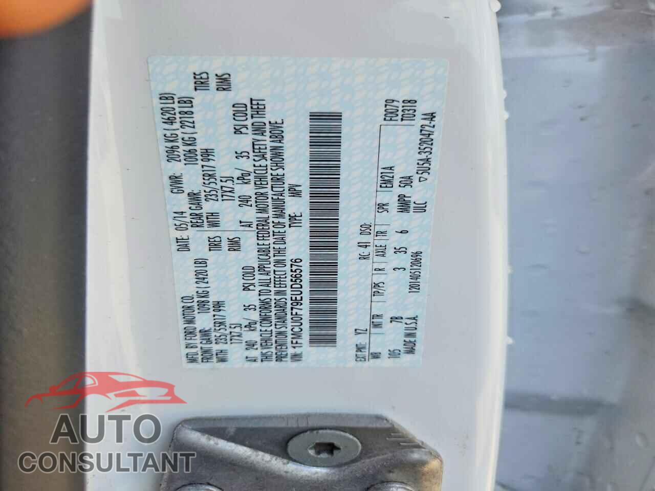 FORD ESCAPE 2014 - 1FMCU0F79EUD56576