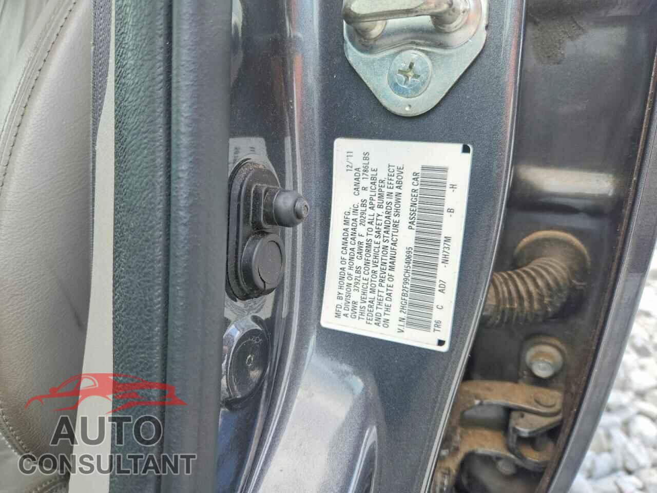 HONDA CIVIC 2012 - 2HGFB2F99CH540695