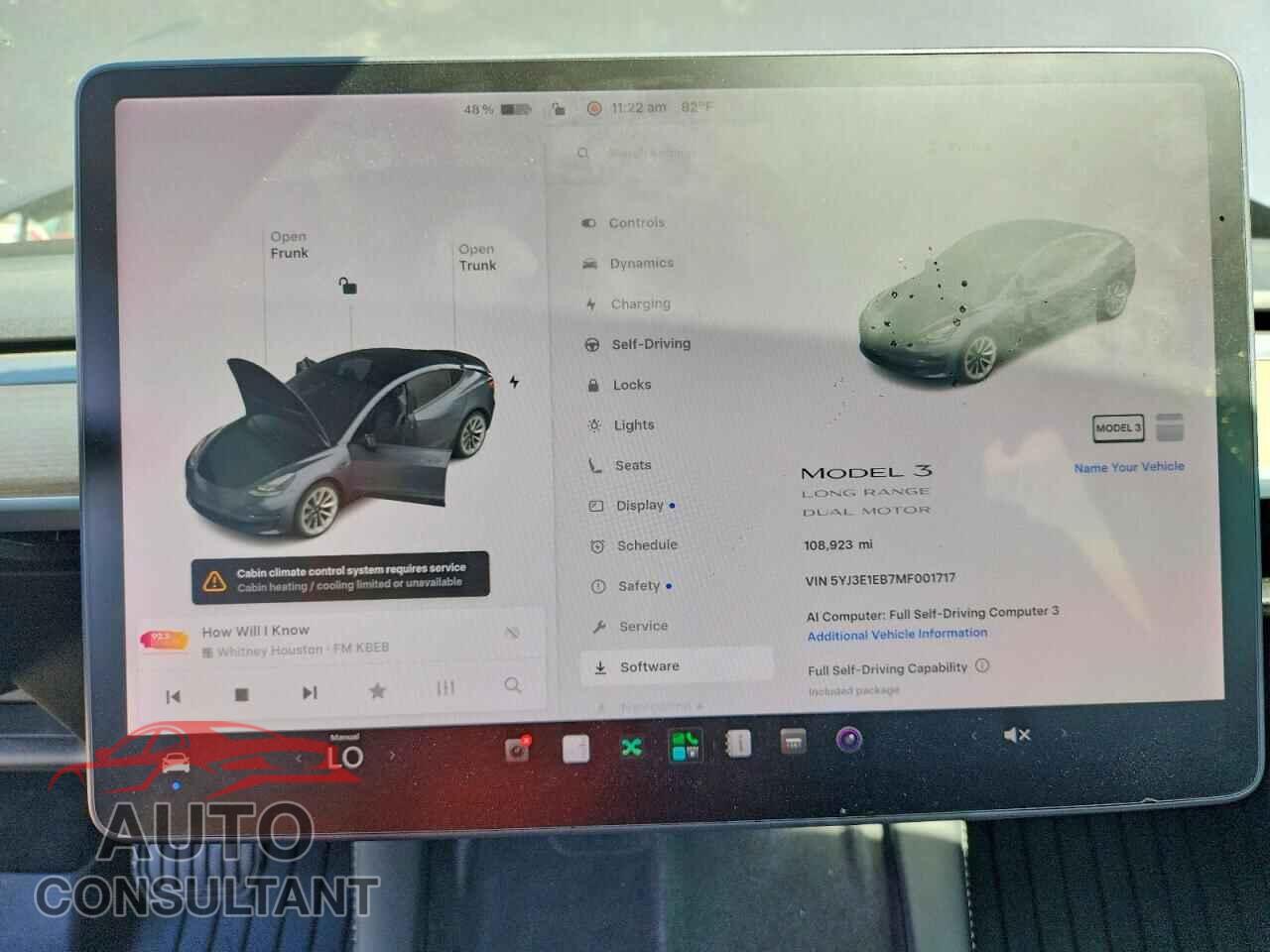 TESLA MODEL 3 2021 - 5YJ3E1EB7MF001717