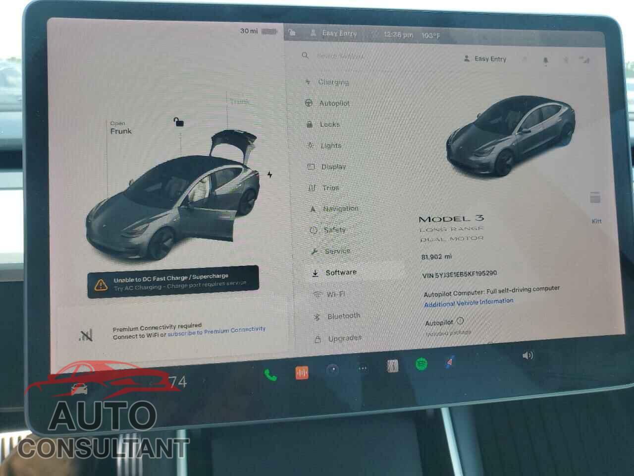 TESLA MODEL 3 2019 - 5YJ3E1EB5KF195290
