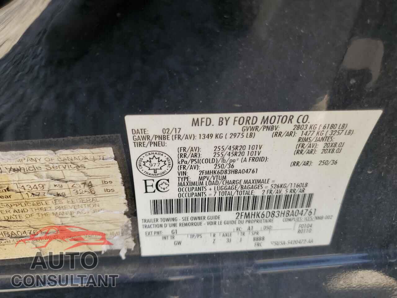 FORD FLEX 2017 - 2FMHK6D83HBA04761