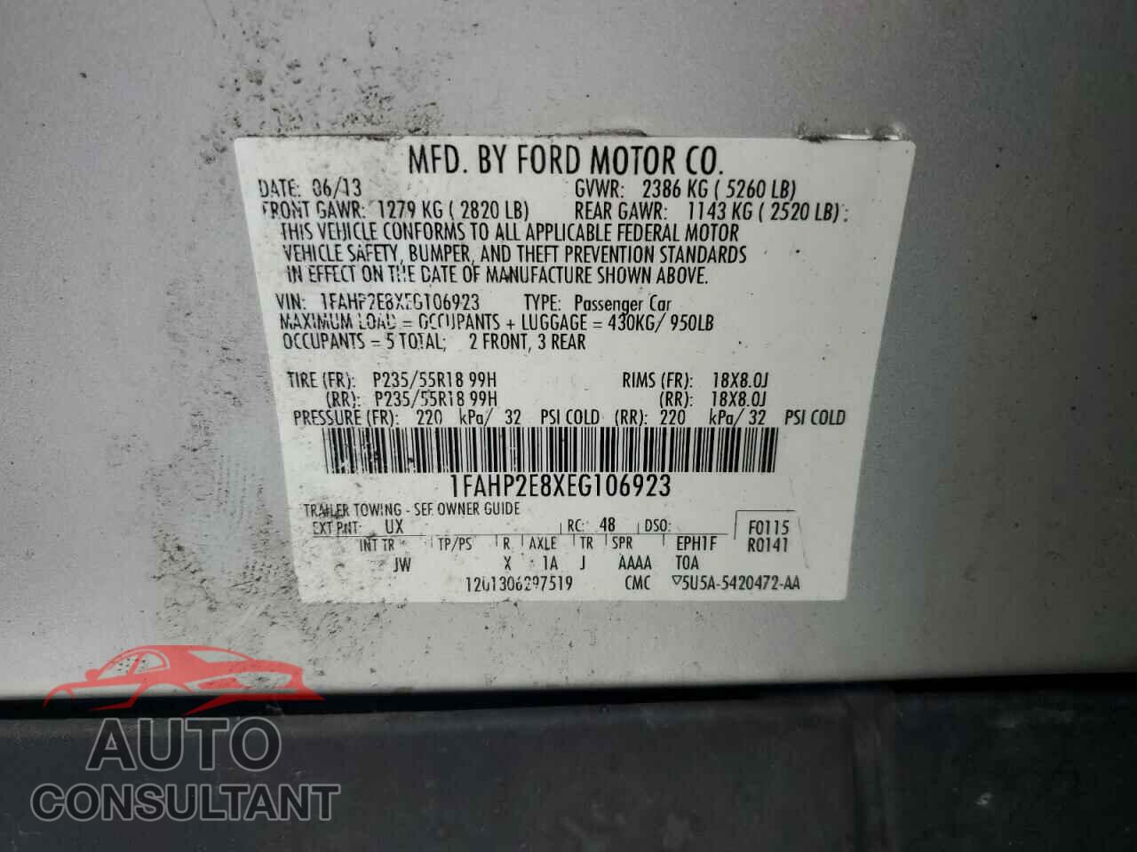 FORD TAURUS 2014 - 1FAHP2E8XEG106923