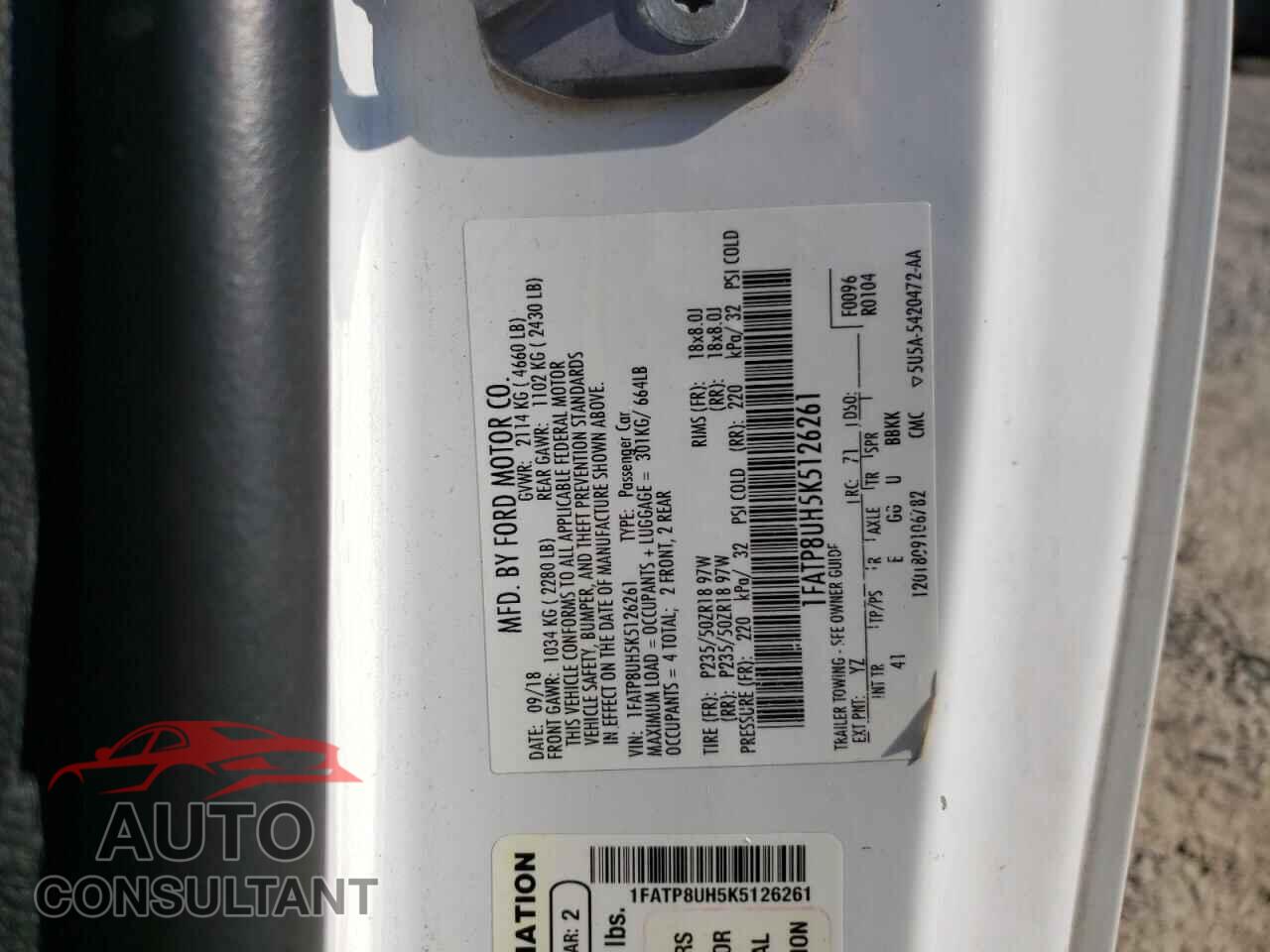 FORD ALL Models 2019 - 1FATP8UH5K5126261