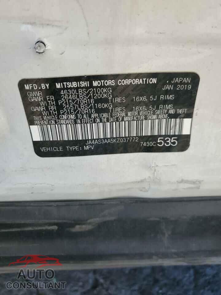 MITSUBISHI ECLIPSE 2019 - JA4AS3AA5KZ037772