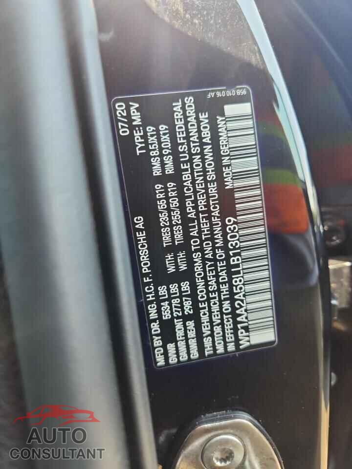 PORSCHE MACAN 2020 - WP1AA2A58LLB13039
