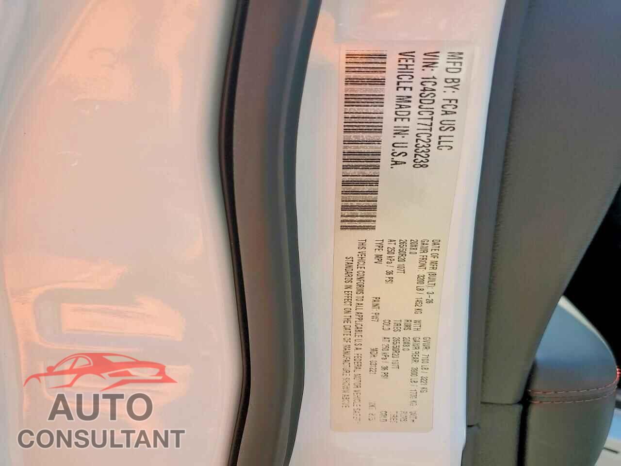 DODGE DURANGO 2026 - 1C4SDJCT7TC233238