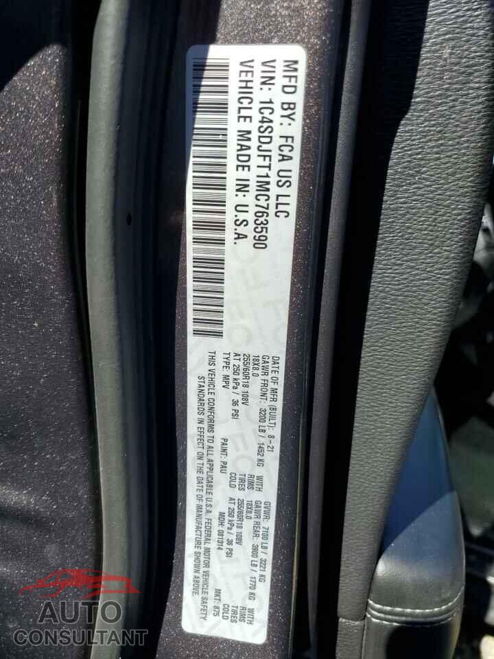DODGE DURANGO 2021 - 1C4SDJFT1MC763590