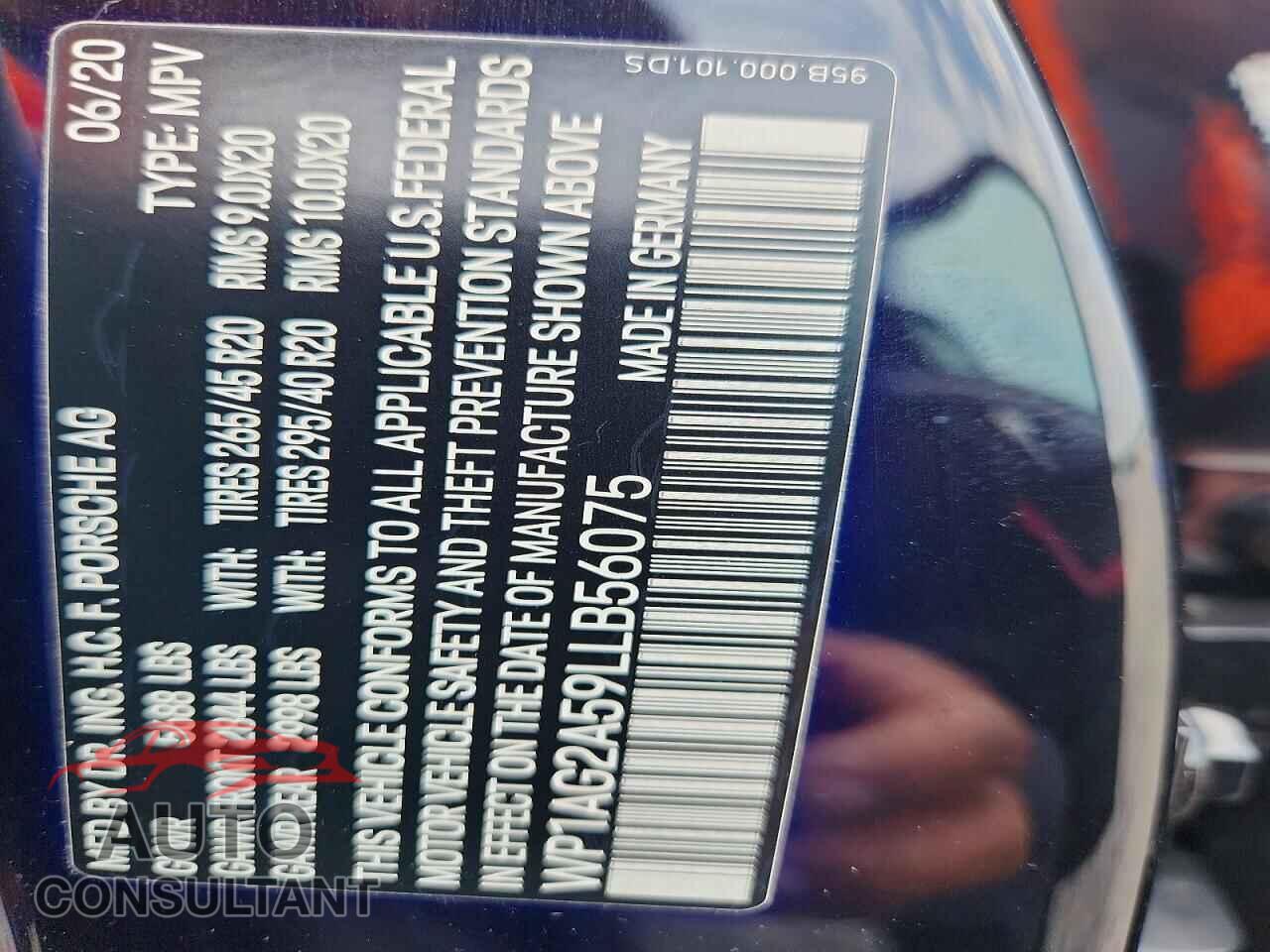 PORSCHE MACAN 2020 - WP1AG2A59LLB56075