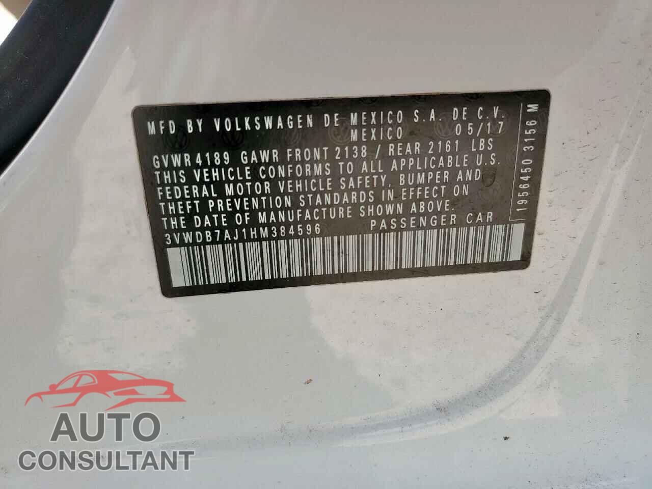 VOLKSWAGEN JETTA 2017 - 3VWDB7AJ1HM384596