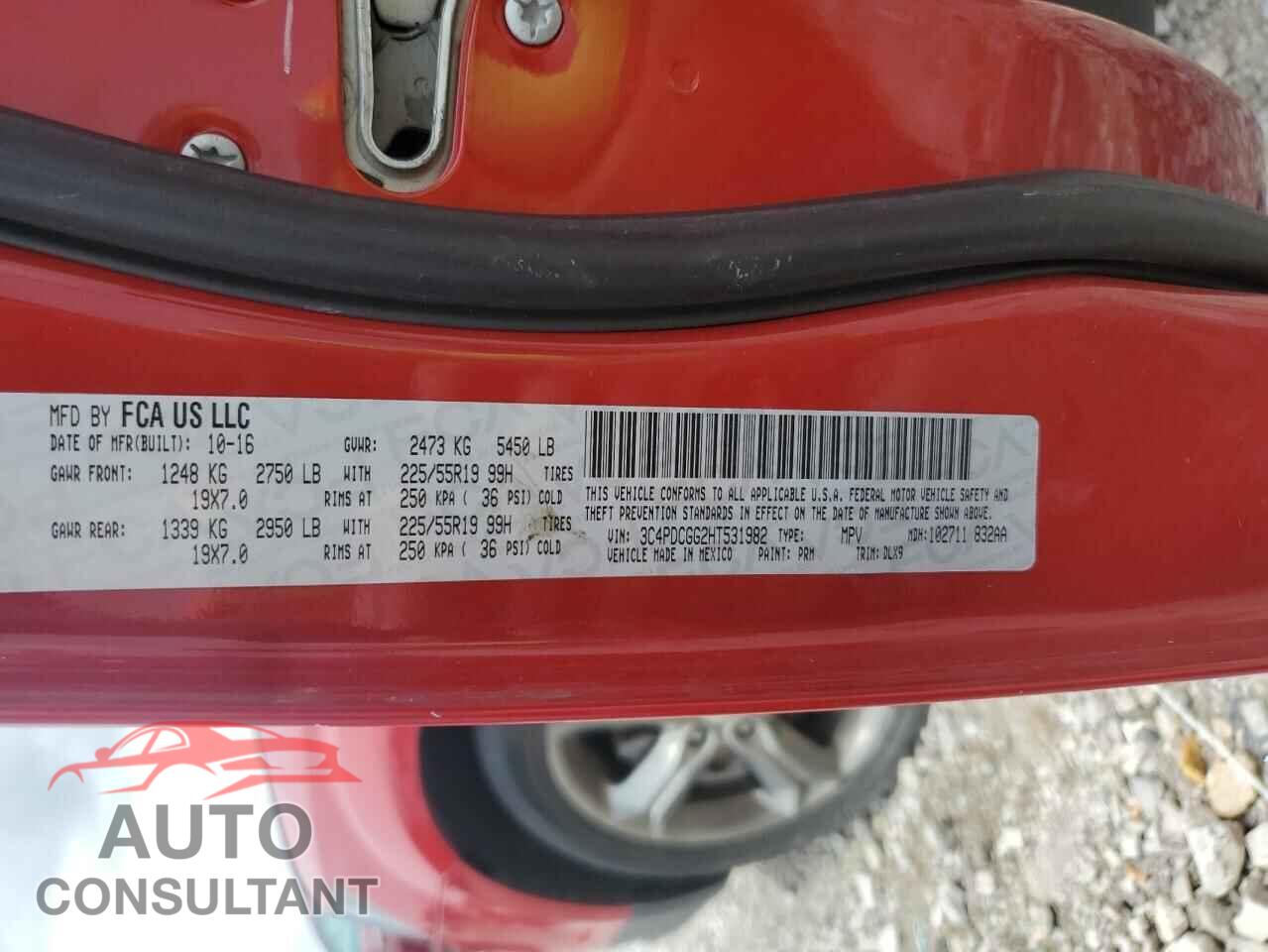 DODGE JOURNEY 2017 - 3C4PDCGG2HT531982