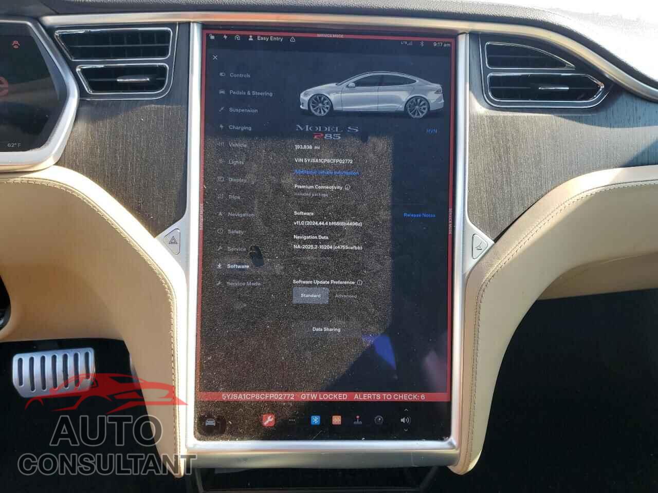 TESLA MODEL S 2012 - 5YJSA1CP8CFP02772