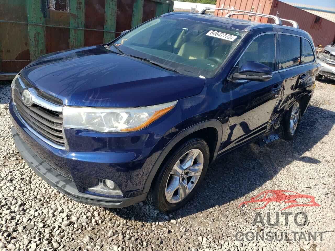 TOYOTA HIGHLANDER 2016 - 5TDYKRFH0GS157162