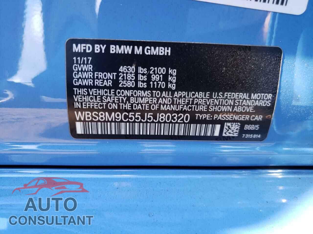 BMW M3 2018 - WBS8M9C55J5J80320