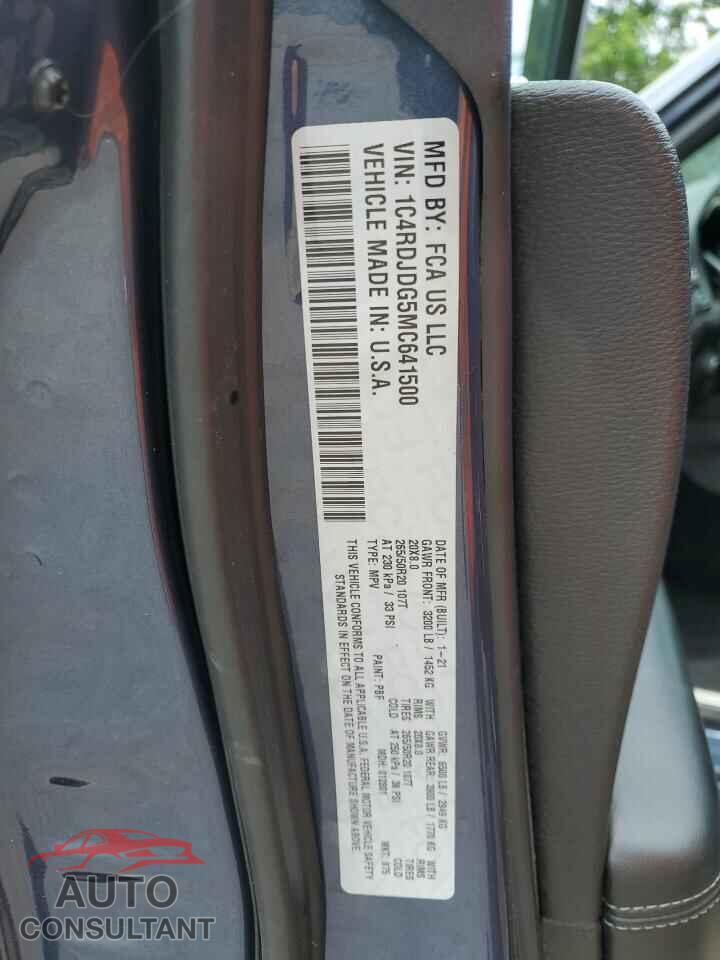 DODGE DURANGO 2021 - 1C4RDJDG5MC641500